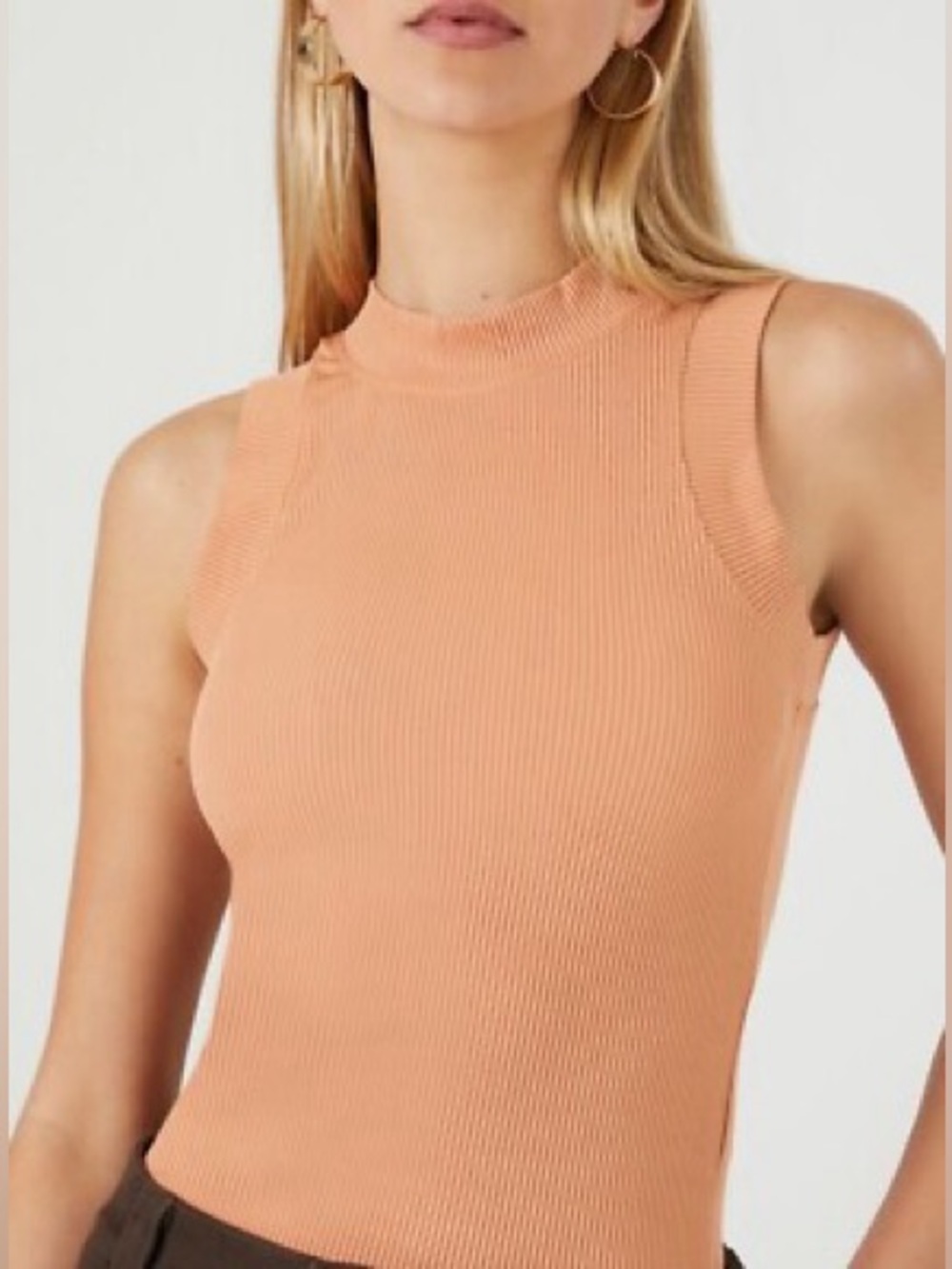Dynamic Size Small Orange Ribbed Bodysuit